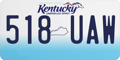 KY license plate 518UAW