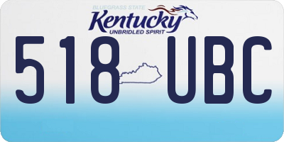 KY license plate 518UBC
