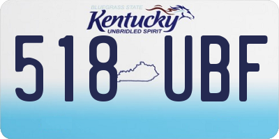 KY license plate 518UBF