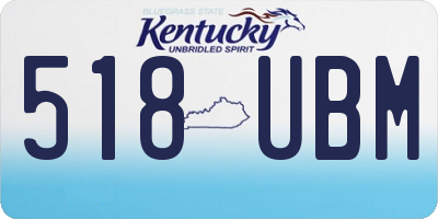 KY license plate 518UBM