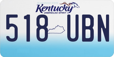 KY license plate 518UBN