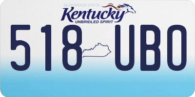 KY license plate 518UBO