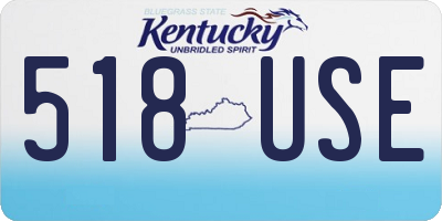KY license plate 518USE