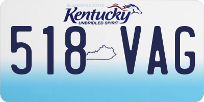 KY license plate 518VAG