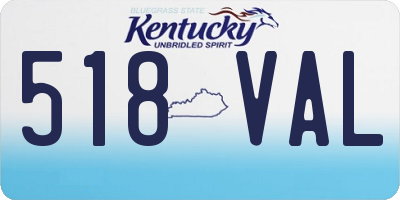 KY license plate 518VAL