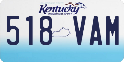 KY license plate 518VAM