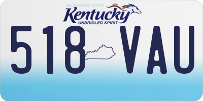 KY license plate 518VAU