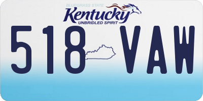 KY license plate 518VAW