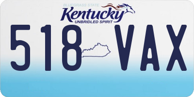 KY license plate 518VAX