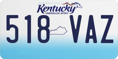 KY license plate 518VAZ