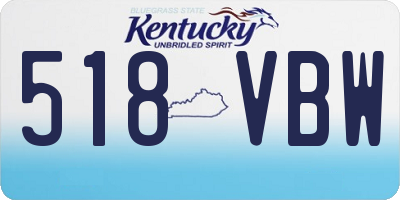 KY license plate 518VBW