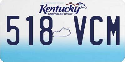 KY license plate 518VCM