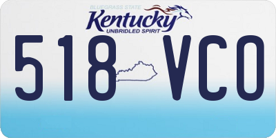 KY license plate 518VCO