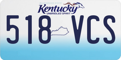 KY license plate 518VCS