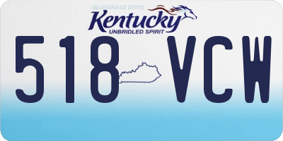 KY license plate 518VCW