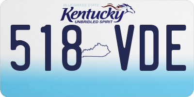 KY license plate 518VDE