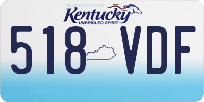 KY license plate 518VDF