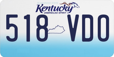 KY license plate 518VDO