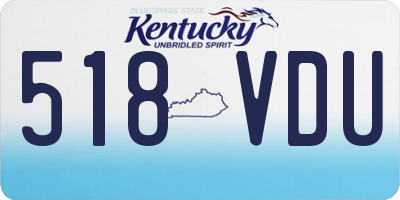 KY license plate 518VDU