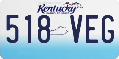 KY license plate 518VEG