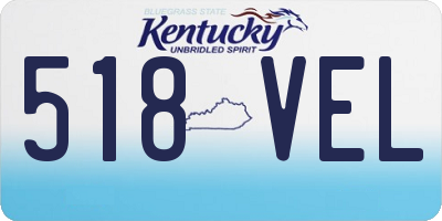 KY license plate 518VEL