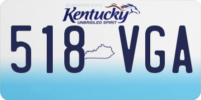 KY license plate 518VGA