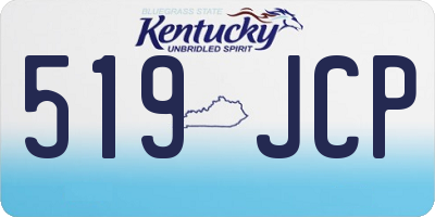 KY license plate 519JCP