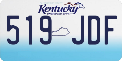 KY license plate 519JDF