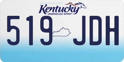KY license plate 519JDH
