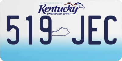 KY license plate 519JEC