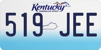 KY license plate 519JEE