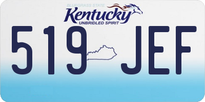 KY license plate 519JEF