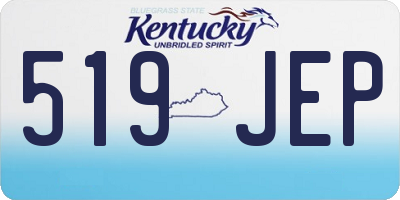KY license plate 519JEP