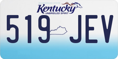 KY license plate 519JEV