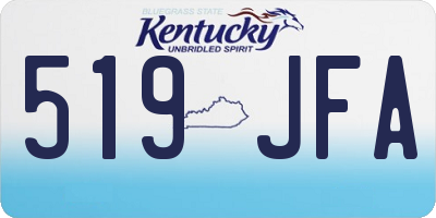 KY license plate 519JFA