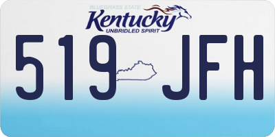 KY license plate 519JFH