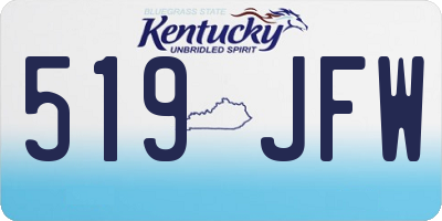 KY license plate 519JFW