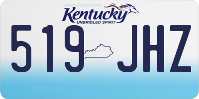 KY license plate 519JHZ