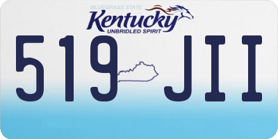 KY license plate 519JII