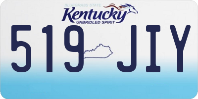 KY license plate 519JIY