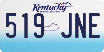 KY license plate 519JNE