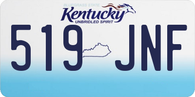 KY license plate 519JNF