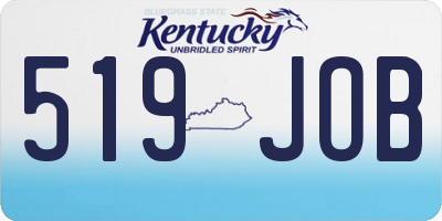 KY license plate 519JOB