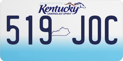 KY license plate 519JOC