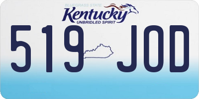 KY license plate 519JOD