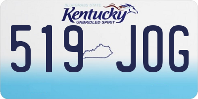 KY license plate 519JOG
