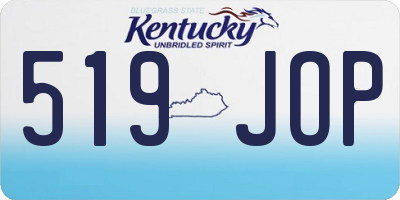 KY license plate 519JOP