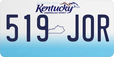 KY license plate 519JOR