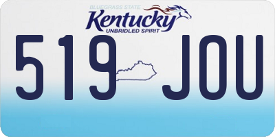 KY license plate 519JOU