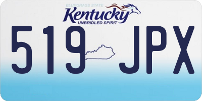 KY license plate 519JPX